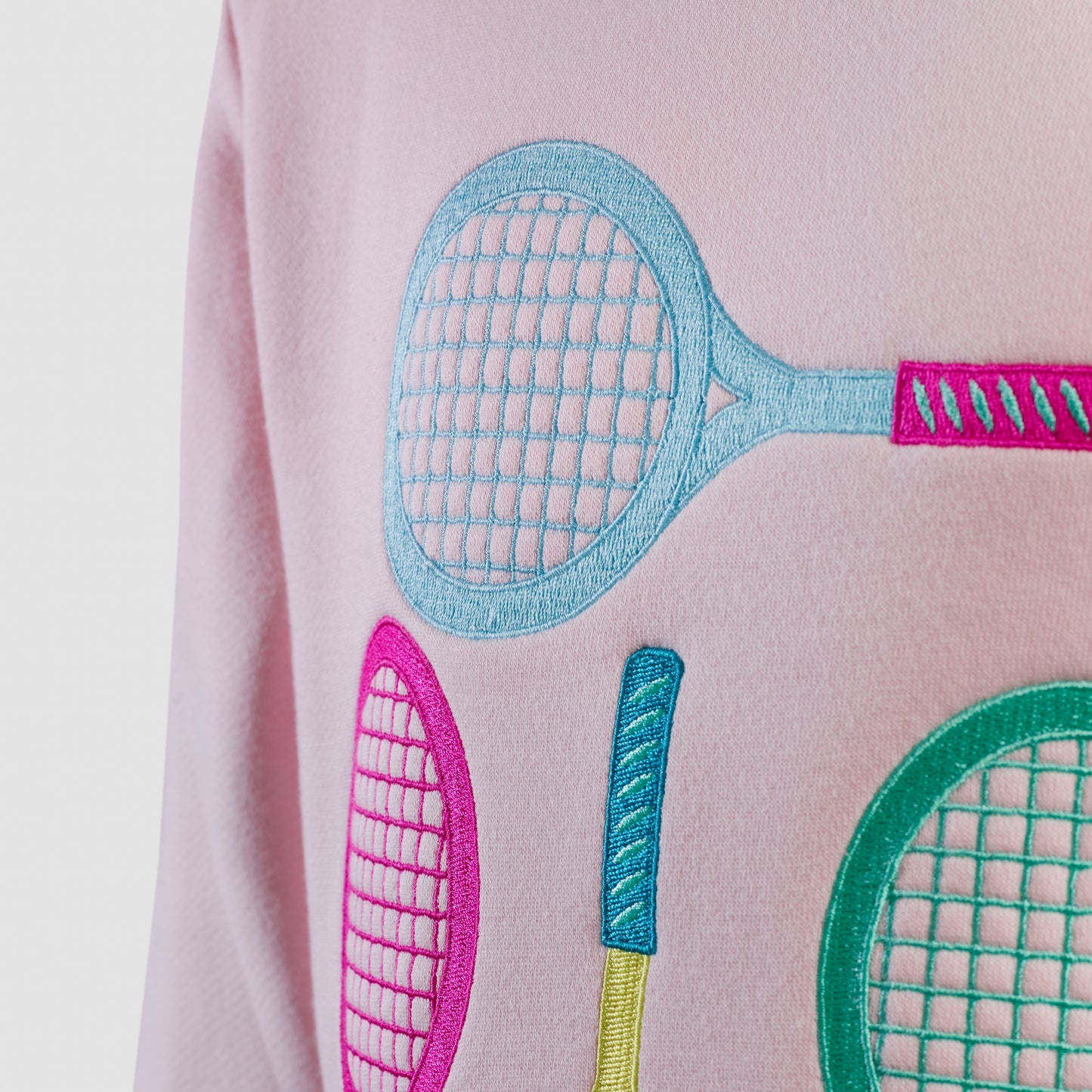 Sweatshirt fleece embroidered pink