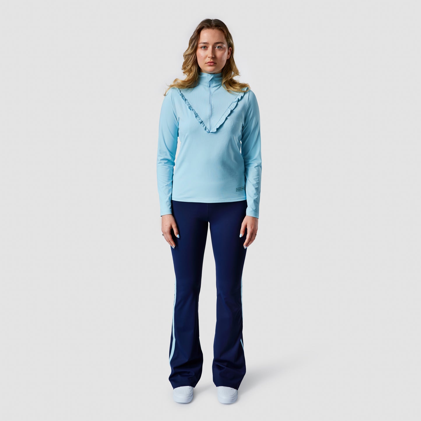 Longsleeve ruffled half zip