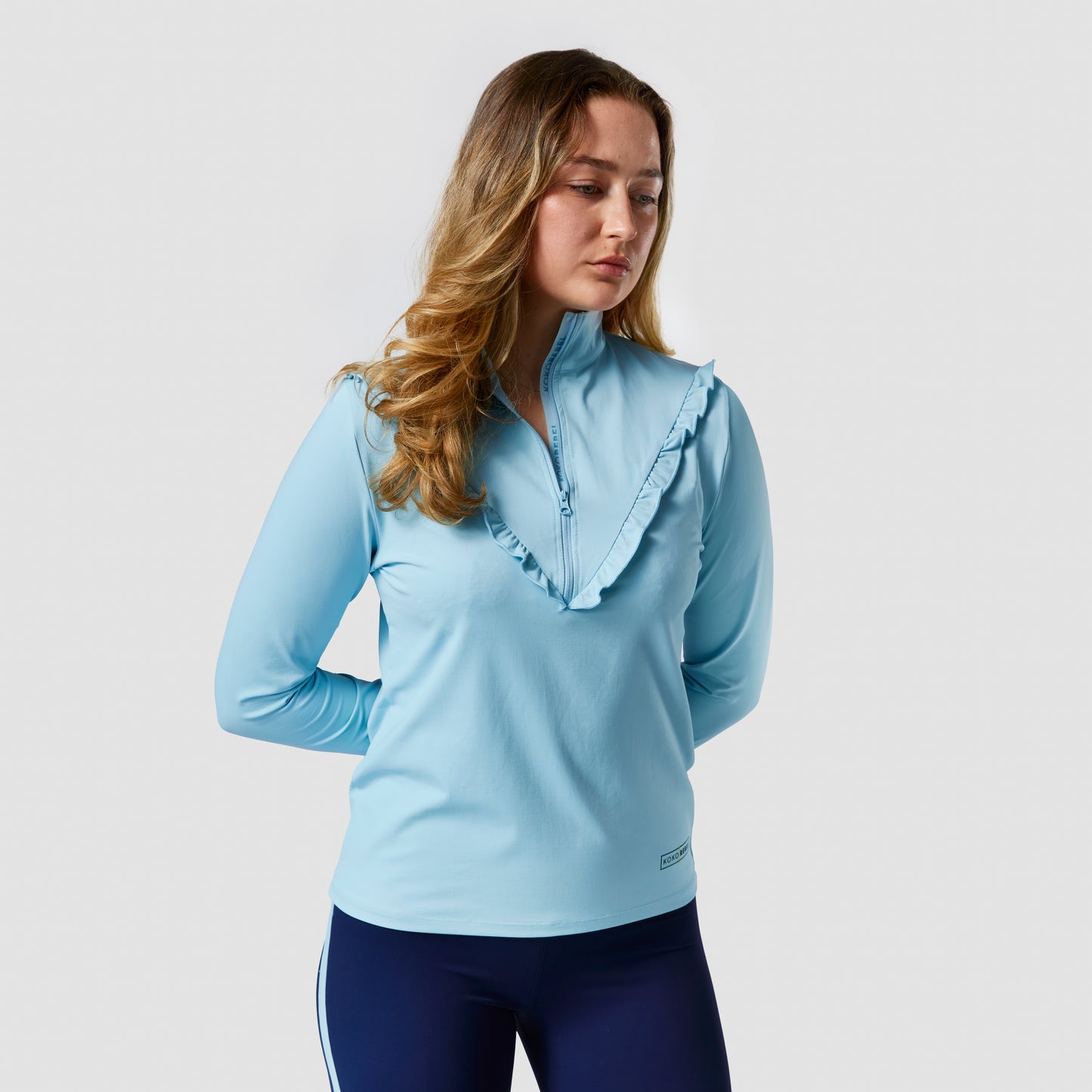 Longsleeve ruffled half zip