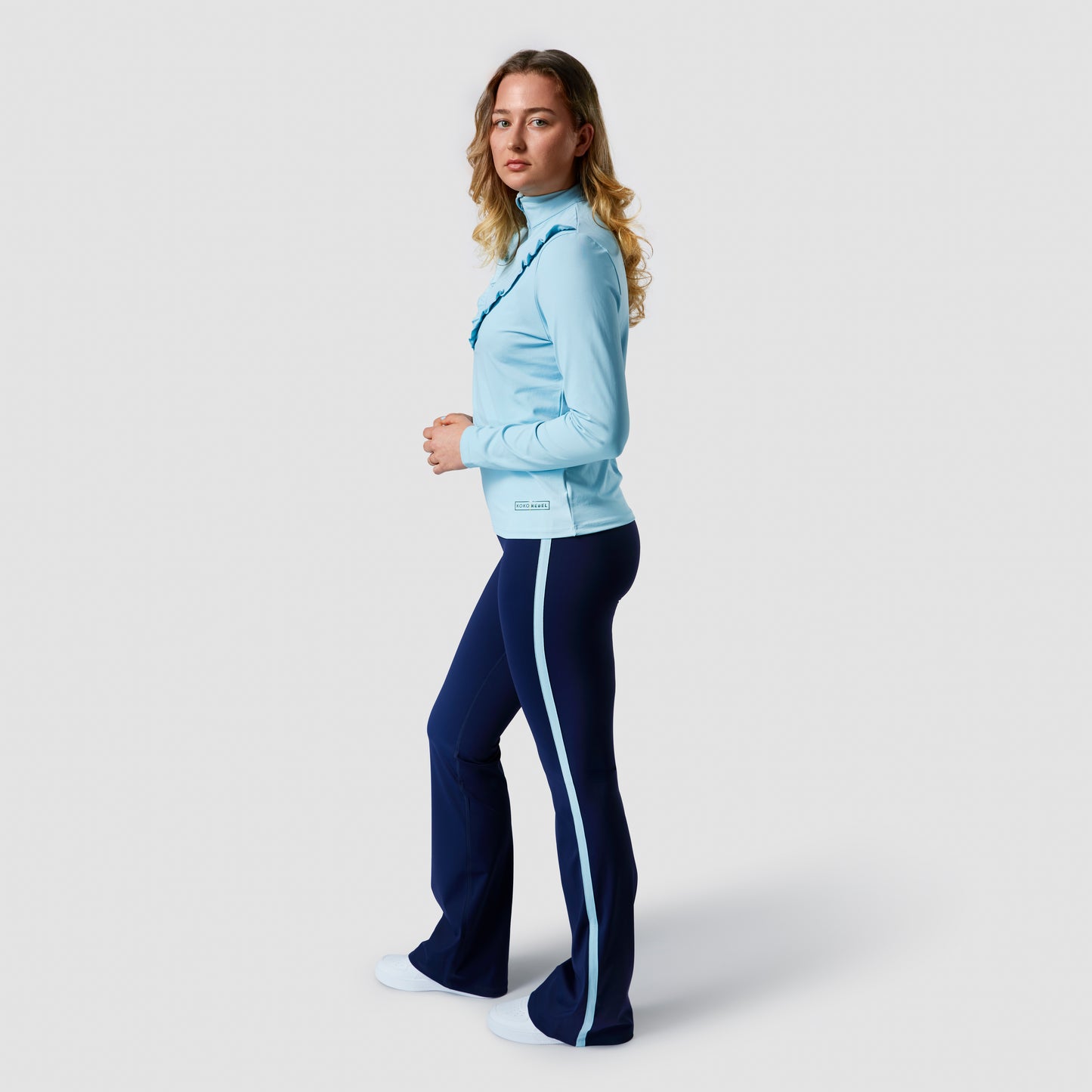 Tights flared side striped
