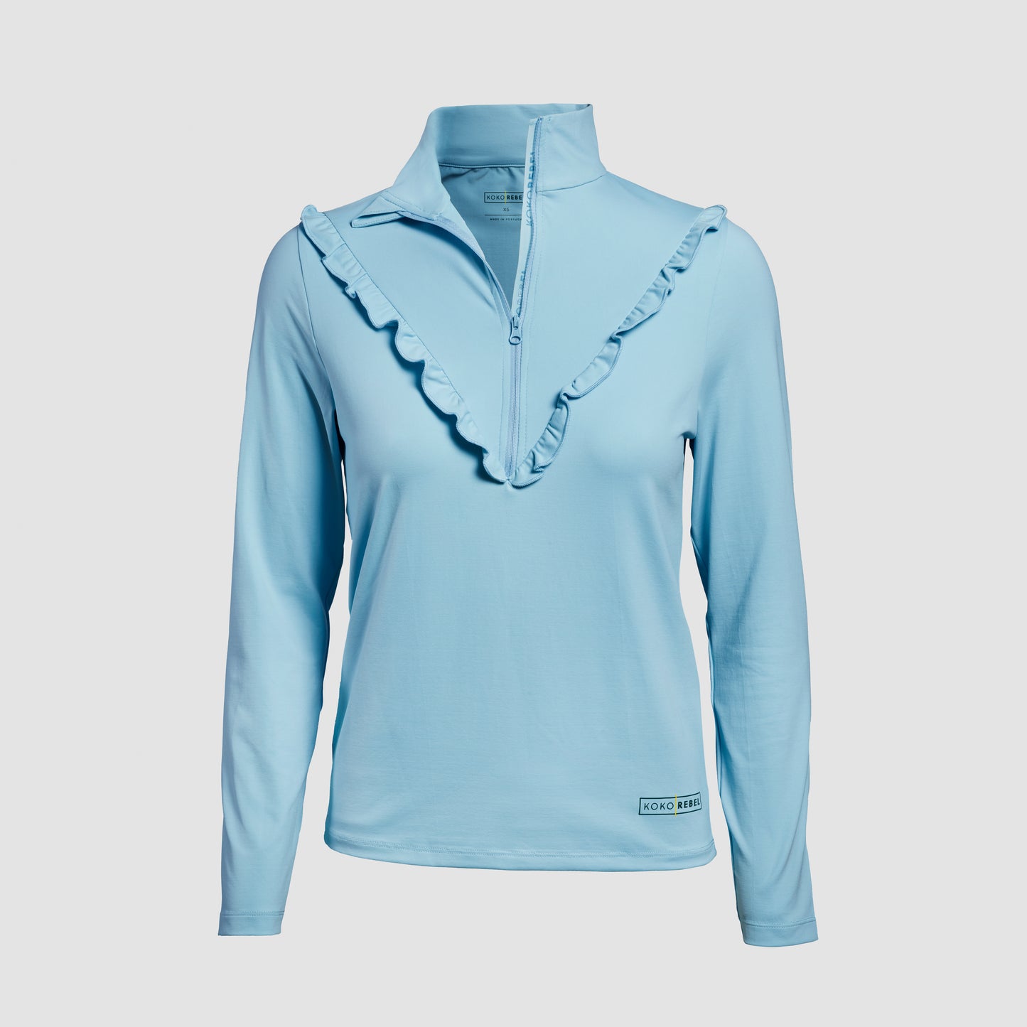 Longsleeve ruffled half zip
