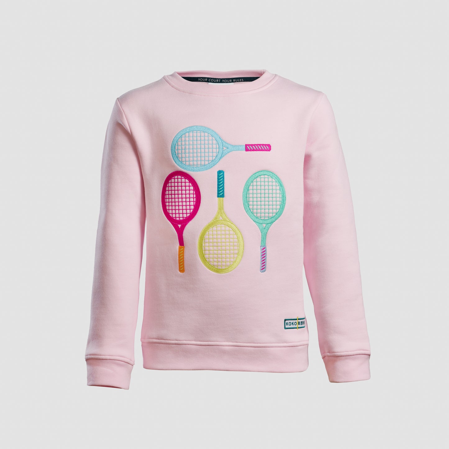 Sweatshirt fleece embroidered pink