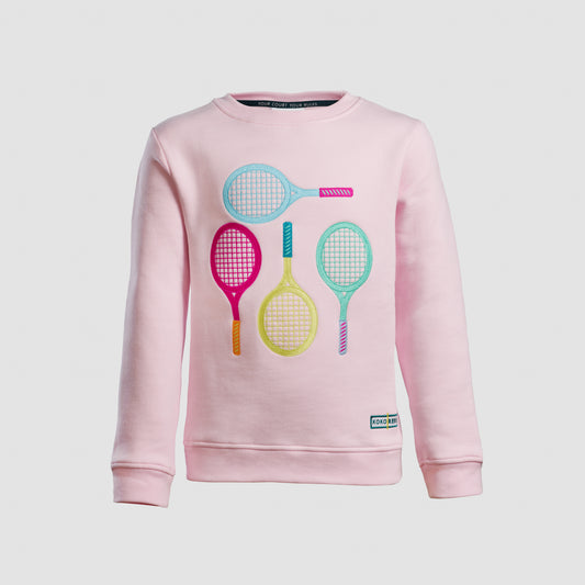 Sweatshirt fleece embroidered pink